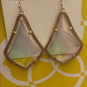 Alexandra Statement Earrings Clear Iridescent